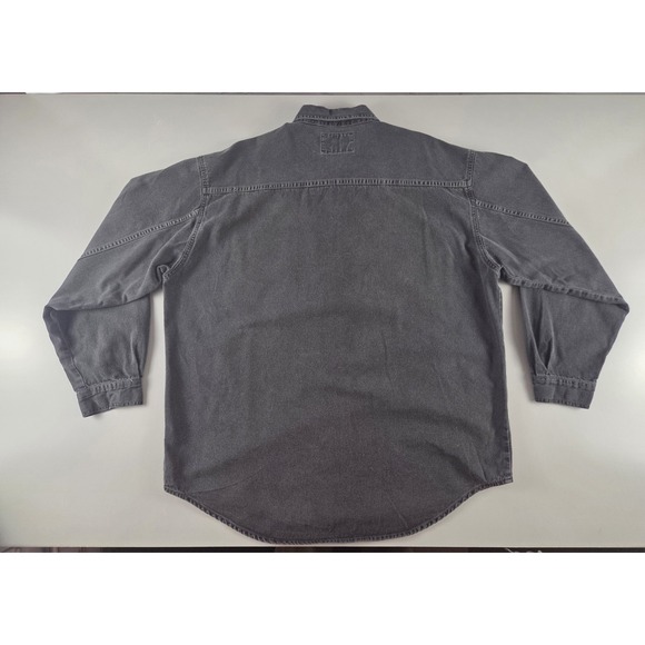 Levi's Denim Shirt XL Button Up Black Fade Workwear Y2K Vintage Style Cotton - Picture 3 of 6